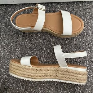 White platform wedges